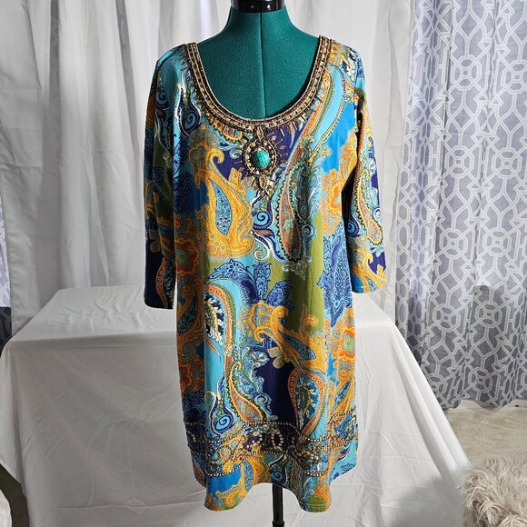 Joyous & Free Dresses & Skirts - Joyous & Free Beaded Boho Dress – Size XL